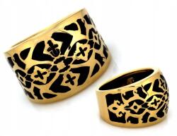 Lovrin Arany gyűrű 585 14kt széles, zománccal, 4.16g, virágmintás, ajándékba (Lovrin)