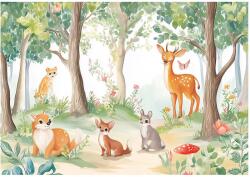 Wallarena Fotótapéta Gyerekeknek Erdő Állatok Lányoknak Végtagtapéta 250x175 (FOTOTAPETA NA FLIZELINIE 15578VX5)