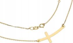 Lovrin Ezüstözött, aranyozott női nyaklánc 925-ös kereszt medállal, 1, 84g, elegáns, divatos mintával (Lovrin 52871)