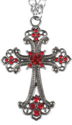 FALON Zgardă Cross - Red - PSY1139