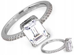 Lovrin Ezüst 925-ös gyűrű téglalap alakú kővel r17 fehér cirkónia 2.4g