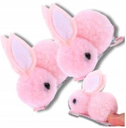  Rózsaszín hajcsatok lányoknak, 2 db-os szett, nyuszi hajcsat (Królik ozdobna spinka dziecięca do włosów)