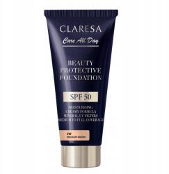 Claresa Beauty Protective Foundation hidratáló alapozó SPF50 2W közepes fényvédővel (5903819832969)