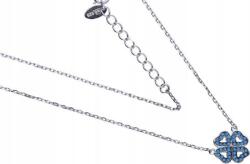 Lovrin Ezüst nyaklánc 925 négylevelű lóhere türkizzel 2, 57g elegáns divatos minta (Lovrin 52902)