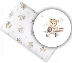 Ankras Pamut Lepedő Kiságyba 120x60 Minták! (PRZEŚCIERADŁO BAW. 120/60 MIŚ W SAMOLOCIE BEŻ)