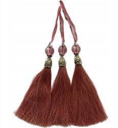 Gipiurowo Ezüst gyöngyökkel díszített fülbevaló, sötét rózsaszín, 12 cm (chwost)