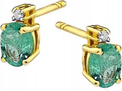 Lovrin Arany fülbevaló 585 smaragddal és gyémántokkal, női, elegáns, 14 karátos (Jubiler Lovrin)