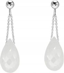 Lovrin Hosszú, ezüst 925-ös holdkő fülbevaló nőknek, elegáns, lógós (Lovrin 73128)