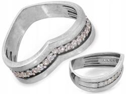 Lovrin Ezüst gyűrű V 925 fehér cirkóniákkal, 17-es méret, elegáns minta, 2, 77g