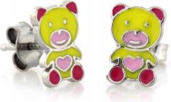 Lovrin Ezüst fülbevaló nőknek, 925-ös, gyermek, sárga, zománcozott, bedugós (Lovrin 55537)