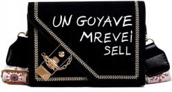 EdiBazzar Bőr Kicsi Női kézitáska széles pántos retro klasszikus fekete városi (5904107121031)