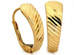 Lovrin Arany fülbevaló 585 angol kapcsos fényes 1.57g kövek nélkül ajándékba divatos