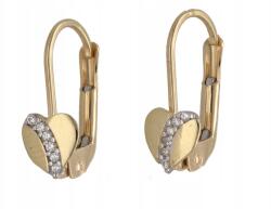 Lovrin Arany fülbevaló 585 Szívecskék Cirkónia Kövekkel 1, 25g angol kapcsos 14k (Lovrin 69614)
