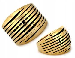 Lovrin Arany gyűrű 585 14k modern széles modell fekete zománccal Nőnek (Lovrin)