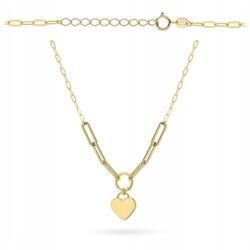 Lovrin Arany 585 nyaklánc szívvel, 4.65g, nagy szemek, szív alakú lemez, ajándékba (58799057)