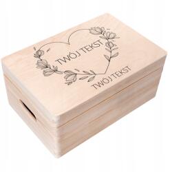 Creative Deco Gravírozott fa ajándékdoboz anyának, nagymamának, születésnapra, esküvőre, 30x20 cm (JANCDSD130CUSTOMFLORALHEARTMINFBM)