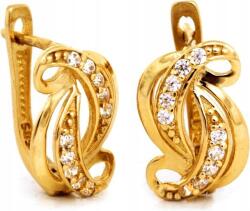 Lovrin Arany fülbevaló 585 eredeti lemezkék cirkóniákkal, angol kapcsos 14k (Lovrin)