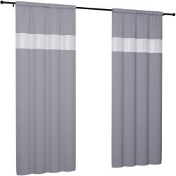 NOW-ART Kész függöny, sima, 145x220 cm, matt, szalagos függöny nappaliba, karniscsipeszes rögzítéshez (Zasłonki butelkowa zieleń grafit)