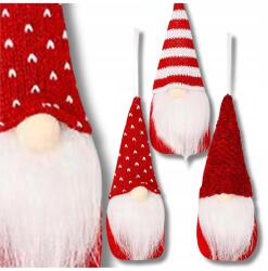  Karácsonyi manó, piros Mikulás törpe, 15 cm-es függő készlet, 3 darabos (Świąteczny skrzat Mikołaj 15 cm krasnal)