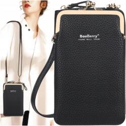 EdiBazzar Női borítéktáska mini telefontartó postás táska fekete pánttal pénztárca (5905884048900)