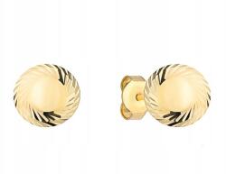 Lovrin Arany fülbevaló 585 finom gyémántozott karika 7mm divatos minta ajándékba s (Lovrin 64098)