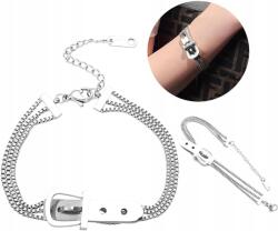 EdiBazzar Női ezüst színű, 18K arannyal bevont sebészeti acél karkötő (BRANSOLETKA ZE STALI CHIRURGICZNEJ 18k)