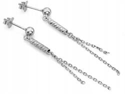 Lovrin 925-ös ezüst fülbevaló, hosszú, lógós, golyókkal, 1, 39g súlyú, stekkeres, ajándékba