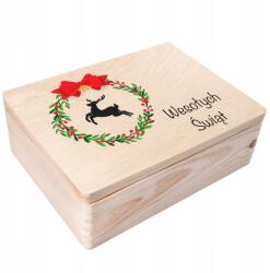 Creative Deco Karácsonyi doboz egyedi kívánságokkal, ajándék karácsonyra, 40x30 cm (JANCDSD140BCUSTOMCHRISTMASDEERFBM)