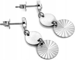 Lovrin 925-ös ezüst női fülbevaló, lógós, kör alakú, lemezkés díszítéssel, ajándékba, karika fülbevaló