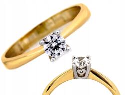Lovrin Arany gyűrű 585 cirkóniával, finom, diszkrét, kétszínű, ajándék, r12-es méret (Lovrin)