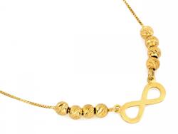 Lovrin Ezüst nyaklánc, 925-ös, aranyozott, gömbökkel, végtelen jel, 2, 41g, 45-ös méret (60230524)