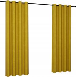 NOW-ART Vélúr függöny 140x240 cm, karikás, sima függöny nappaliba, különböző méretekben (Welur 240 musztarda)