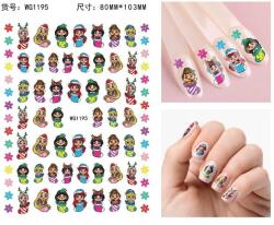  Körömmatrica - WG1195 Hercegnők karácsony