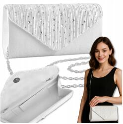 EdiBazzar Elegáns, fényes női alkalmi táska borítéktáska, ezüst színű (gr6ase9rh9)