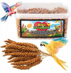  Senegáli Vörös Köles 1, 5KG Tiszta Kalászok Madaraknak Papagájoknak Vödör