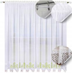 NOW-ART Kész függöny erkélyre 220x200 cm csipkével, hosszú, sima függönyök gipűrrel (35 - 220x200)