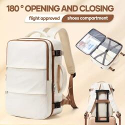  Utazó Hátizsák- Bézs Barna- 40 X 28 X 18 cm (VB983348)