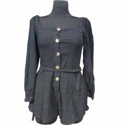 Asos Rövidnadrágos kombidressz hosszú ujjú, kényelmes, fekete, 38-as méret (UB000790)