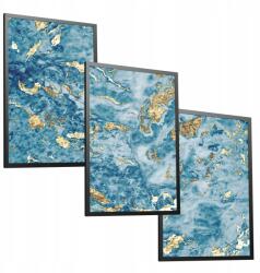  Márvány Türkiz-Arany 3 db-os poszter szett 50x70