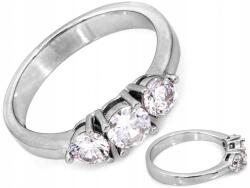 Lovrin Elegáns 925 ezüst gyűrű három cirkóniával R14 ajándék 2.60g