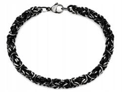 Lovrin Divatos férfi karkötő királyi szövésű acélból, oxidált, 6.1mm széles, 21-es méret (56748105)