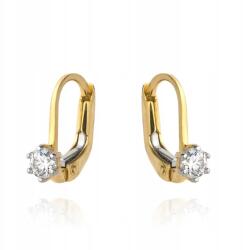 Lovrin Arany fülbevaló 585 egyetlen cirkónia kővel, angol kapcsos, ajándéknak (Lovrin)