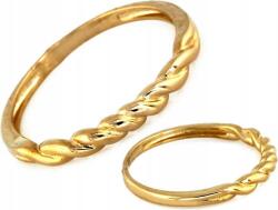 Lovrin Finom arany gyűrű 375 karikás csavart mintával 12-es méretben hölgyeknek