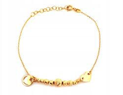 Lovrin Ezüst karkötő 925 aranyozott gyémánt golyókkal és szívekkel 1.93g, 20-as méret (62741488)