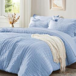 Nyári ágynemű garnitúra Seersucker kék 220x240 cm, 80x80 cm 2 db (B0D7CY1ML8)