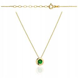 Lovrin Arany nyaklánc zöld cirkónia kővel, 585-ös finomságú, 1.32 gramm, elegáns ajándék (58718105)