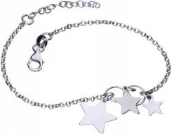 Lovrin 925-ös ezüst karkötő csillagokkal, 2, 65g, divatos női mintával és charmokkal (Lovrin 50487)
