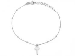 Lovrin Ezüst női karkötő 925-ös, golyókkal és kereszttel, divatos, 1.04g, 20-as méret (63521399)