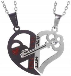  Szerelmeseknek nyaklánc szív Love kulcs 2db (K22)