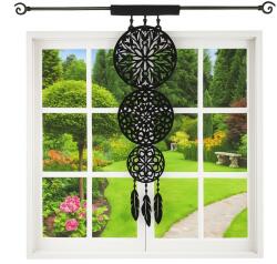 NOW-ART Fekete filc áttört panel 40x130 ablak dekoráció függöny Álomfogó boho (NOW-ART łapacz CZARNY)